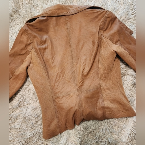 Bod & Christensen leather moto jacket brown size large - Picture 10 of 16